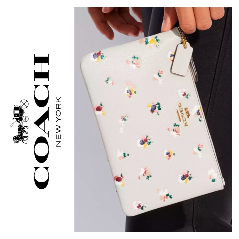 COACH Small Wristlet with Floral Print